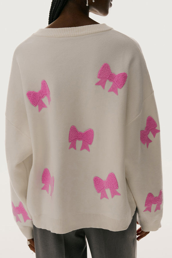 Bow Embroidered Sweater