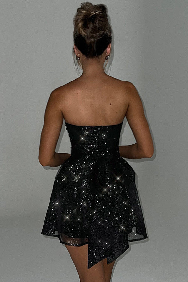 Katrina Mini Dress - Black Sparkle