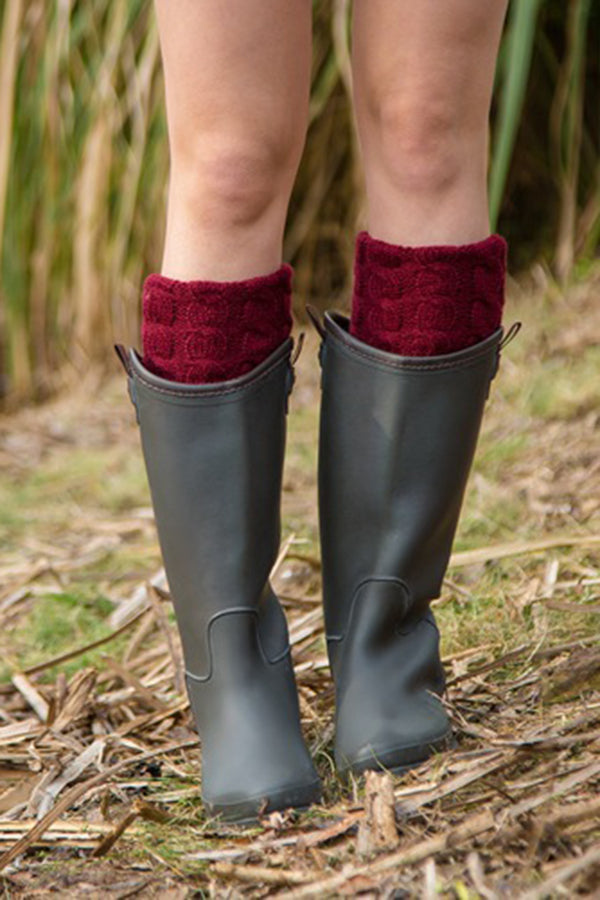 Warm Thigh-High Crimping Knitted Socks