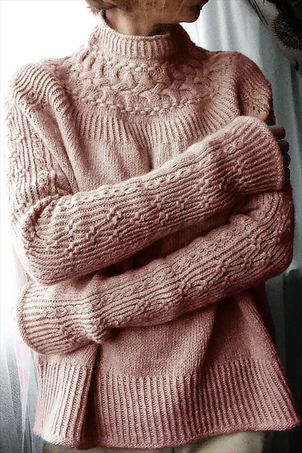 Knitted Crew Neck Plain Basic Sweater