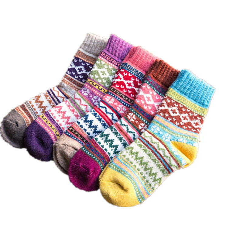 Thickened Warm Women's Wool Socks (5 PAIRS)