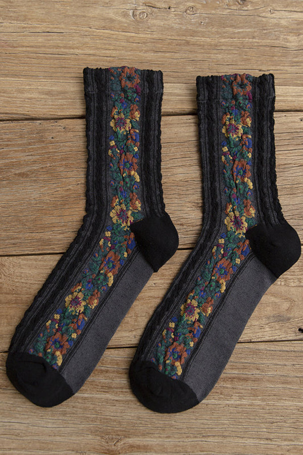 Twist Floral Socks (5 PAIRS)