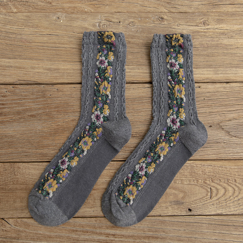 Twist Floral Socks (5 PAIRS)