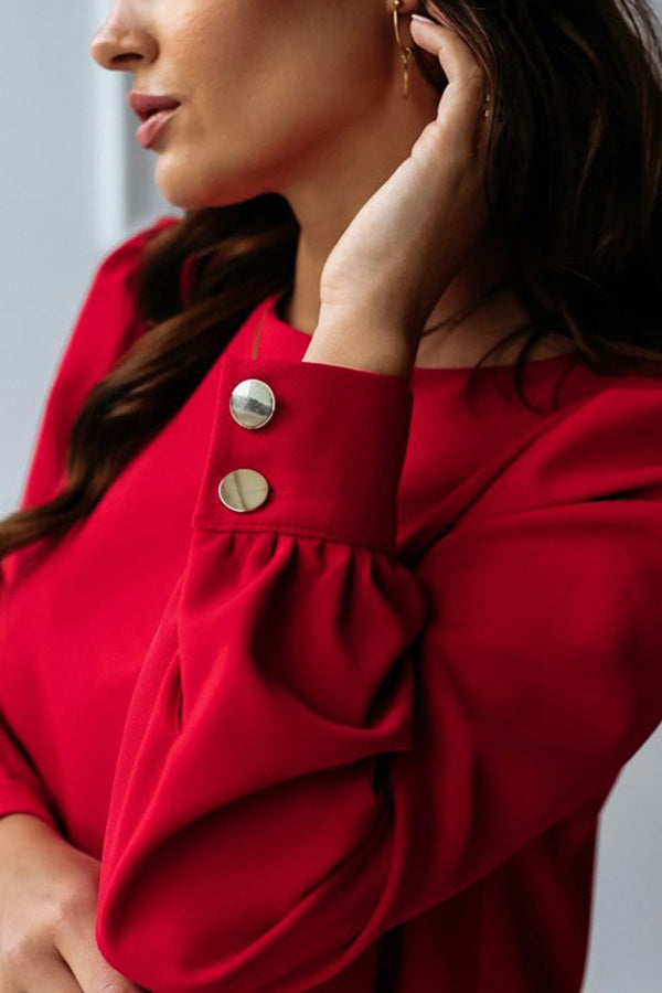 Back Off Buttons Red Dress