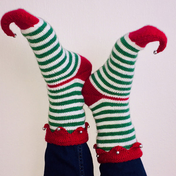 Red And Green Striped Christmas Socks