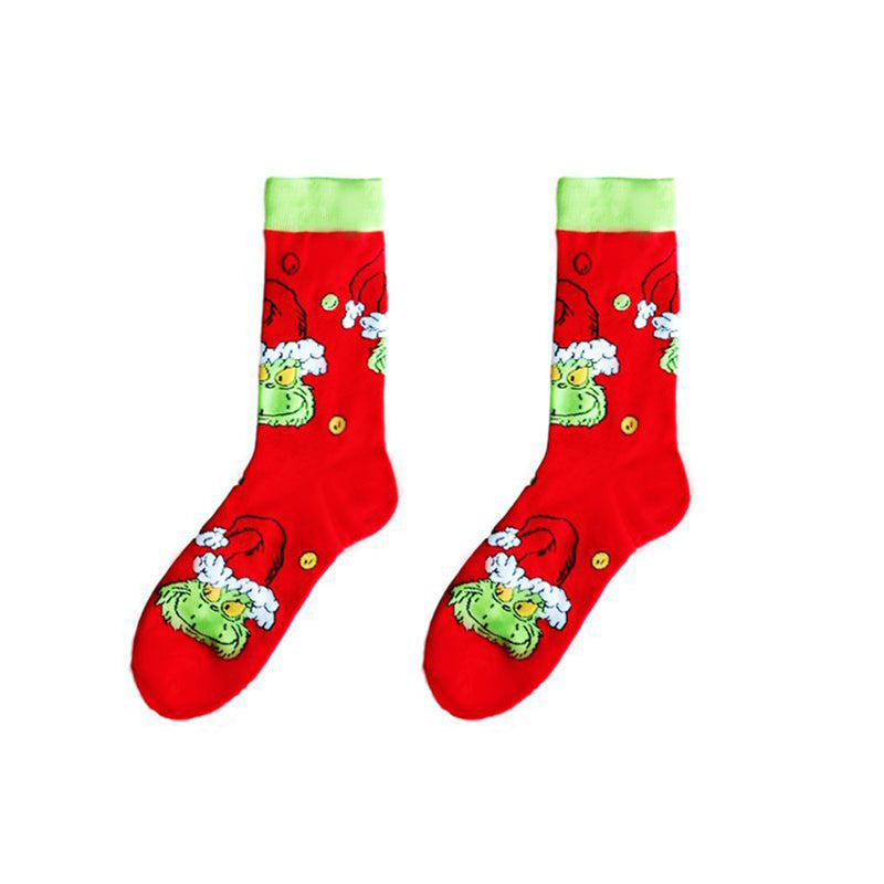 4 Pairs Of Christmas Grinch Warm Socks