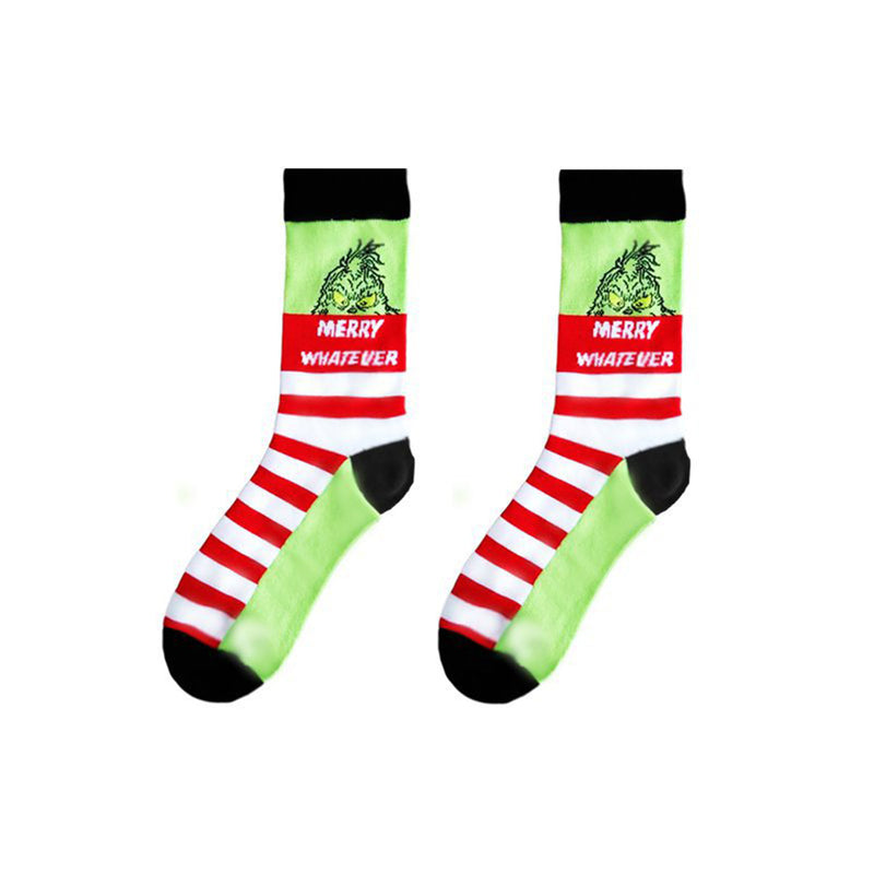 4 Pairs Of Christmas Grinch Warm Socks