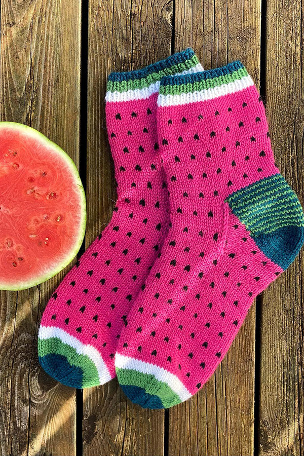 Creative Watermelon Knitted Socks