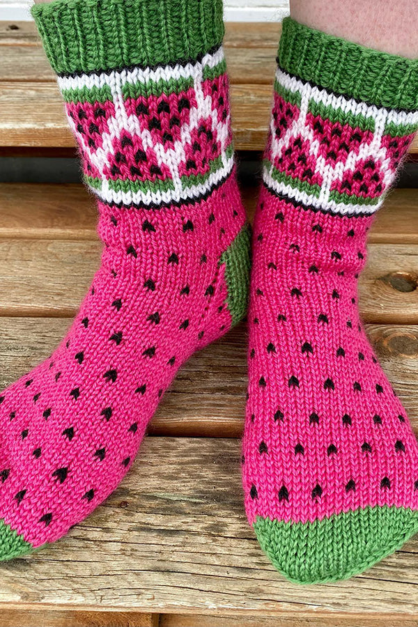 Creative Watermelon Knitted Socks