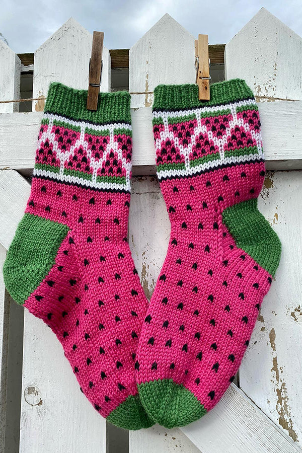 Creative Watermelon Knitted Socks