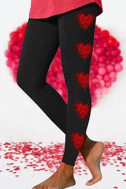 Heart/Cordate Tight Casual Leggings