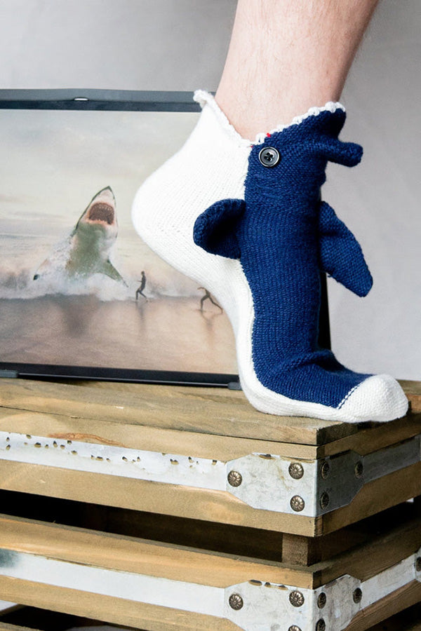 Christmas Creative Shark Knitted Socks