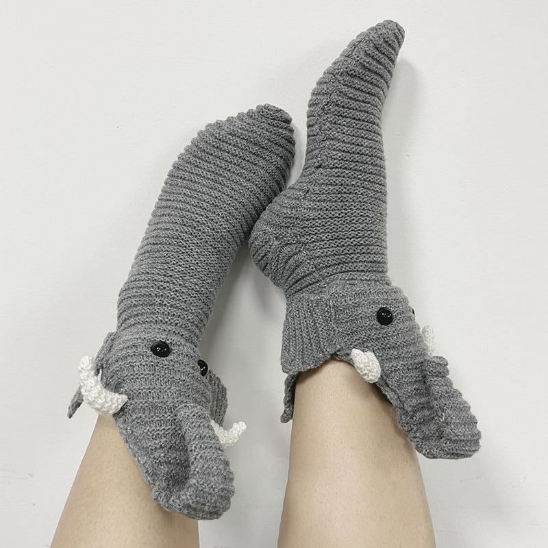 Creative Elephant Knitted Socks