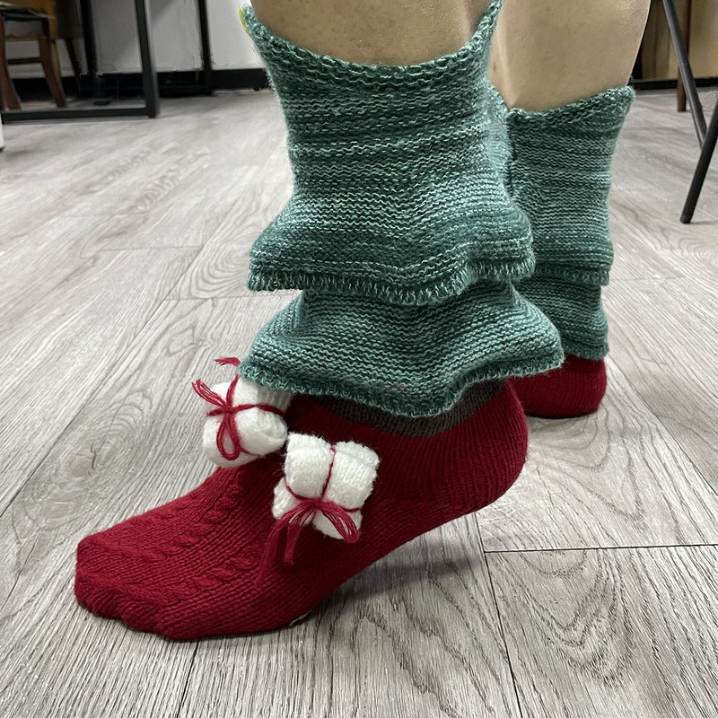 Creative Christmas Tree Knitted Socks