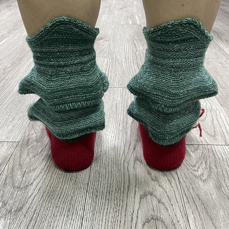 Creative Christmas Tree Knitted Socks