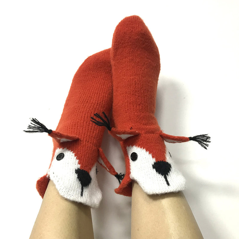 Creative Fox Knitted Socks