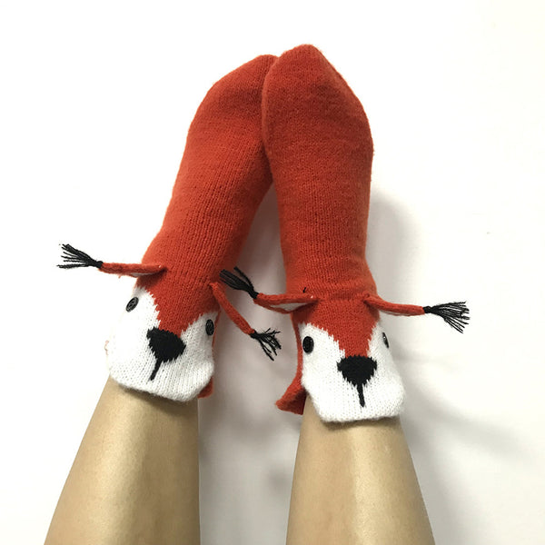 Creative Fox Knitted Socks