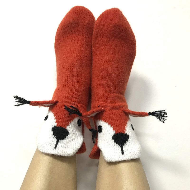 Creative Fox Knitted Socks