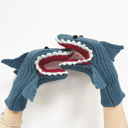 Christmas Creative Shark Knitted Gloves