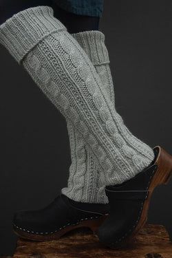 Gray Braided Legwarmer