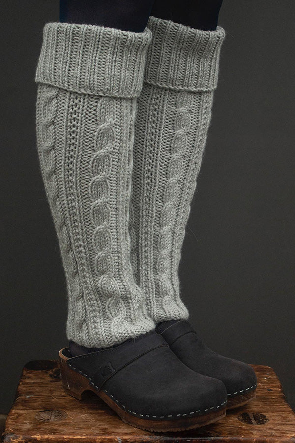 Gray Braided Legwarmer