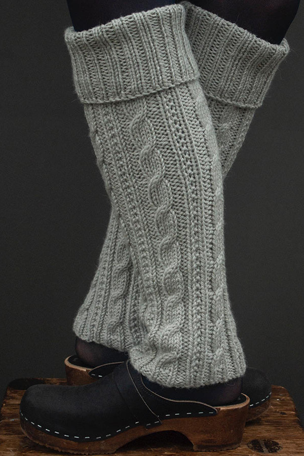 Gray Braided Legwarmer