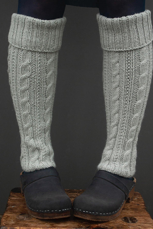 Gray Braided Legwarmer