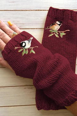 Warm Embroidered Gloves