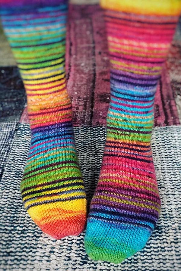 Rainbow Striped Thermal Socks