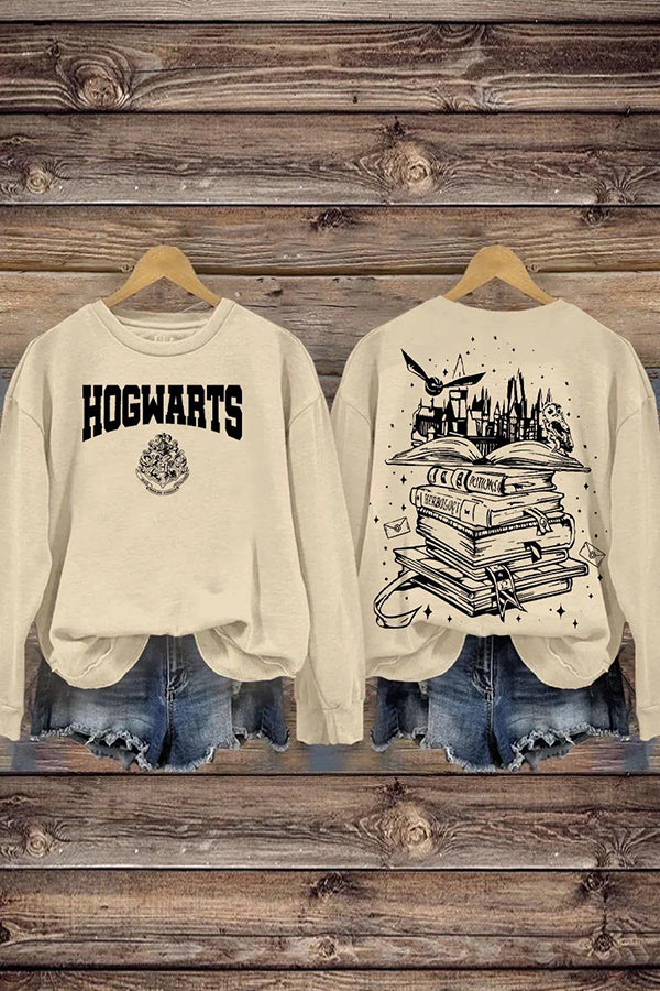 Retro Wizard Castle Book Casual Sweatshirt