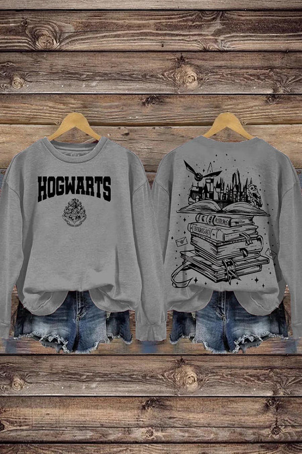 Retro Wizard Castle Book Casual Sweatshirt