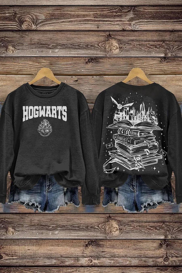 Retro Wizard Castle Book Casual Sweatshirt