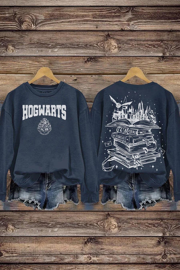 Retro Wizard Castle Book Casual Sweatshirt