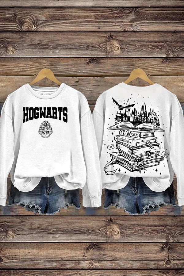 Retro Wizard Castle Book Casual Sweatshirt