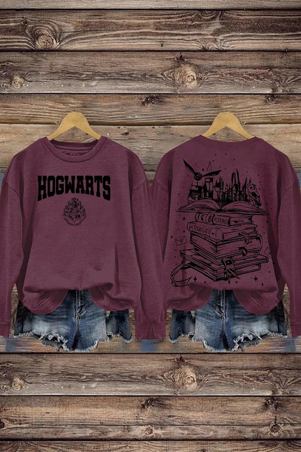 Retro Wizard Castle Book Casual Sweatshirt