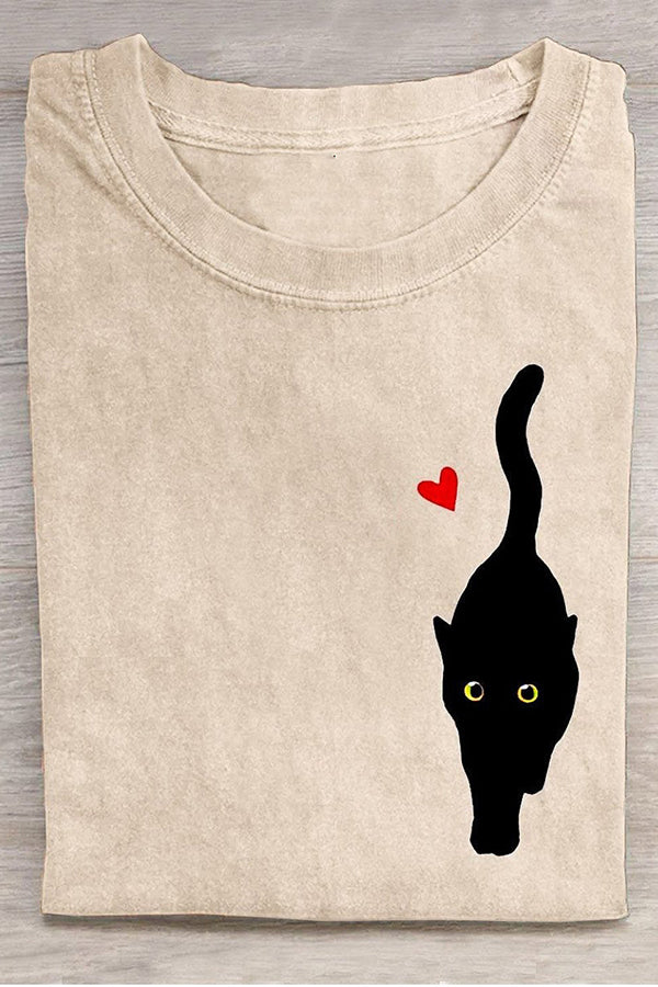 Cat Print Art Design T-Shirt