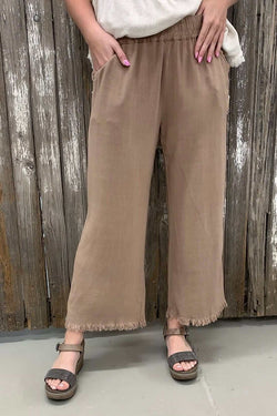 Cotton and Linen Wide Leg Casual Pants