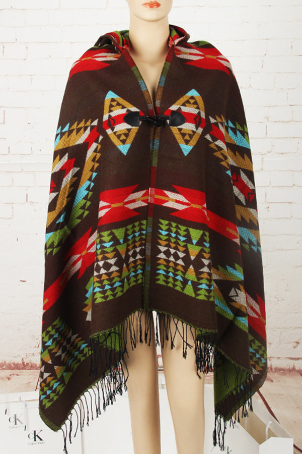 Hooded Cape Shawl Bohemian Ethnic Style