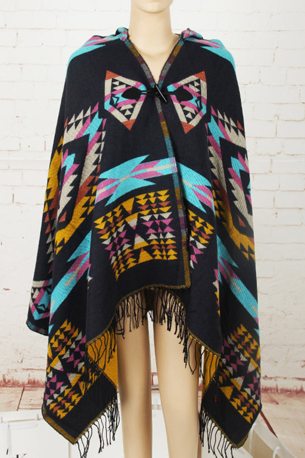 Hooded Cape Shawl Bohemian Ethnic Style