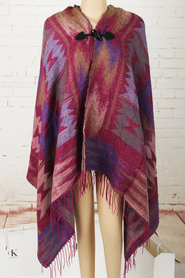 Hooded Cape Shawl Bohemian Ethnic Style