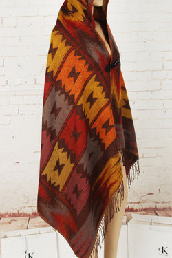 Hooded Cape Shawl Bohemian Ethnic Style