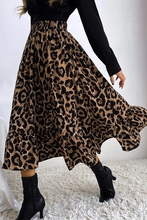 Autumn Personalized Leopard Print Long Skirt