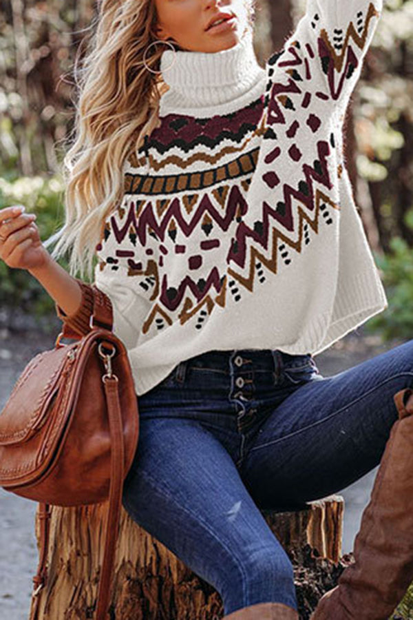 Retro Striped Patchwork Contrast Sweater