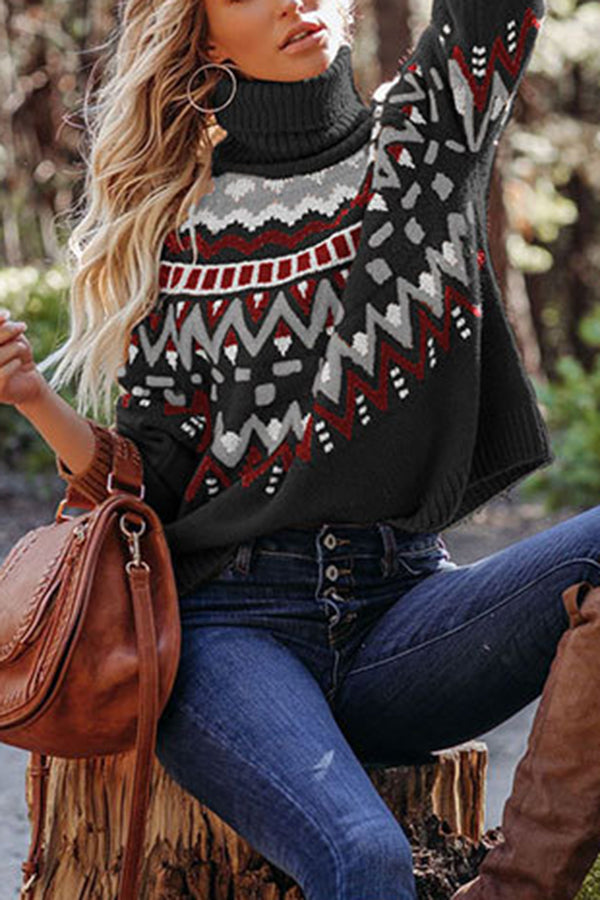 Retro Striped Patchwork Contrast Sweater