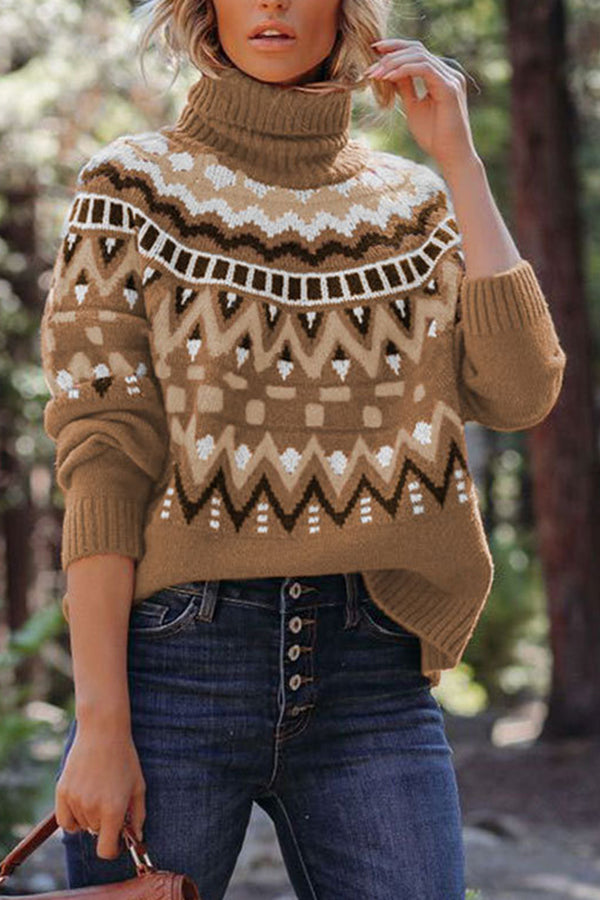 Retro Striped Patchwork Contrast Sweater