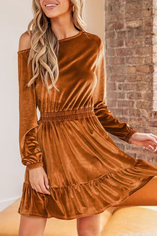 Holiday Party Waist Long Sleeve Dress