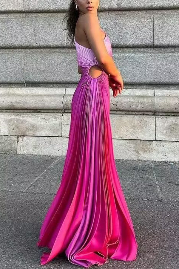 Festival or Party Pleated Ombre Dress