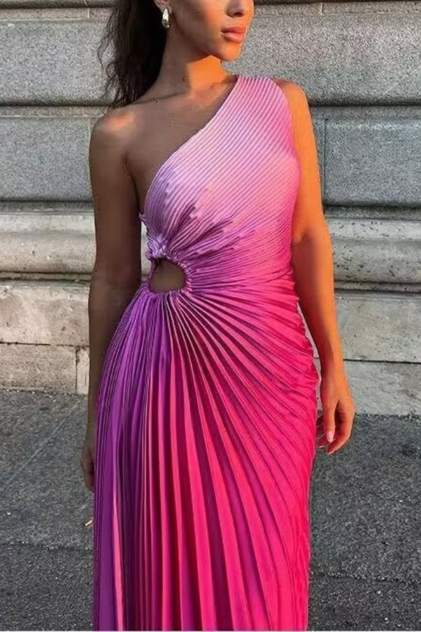 Festival or Party Pleated Ombre Dress