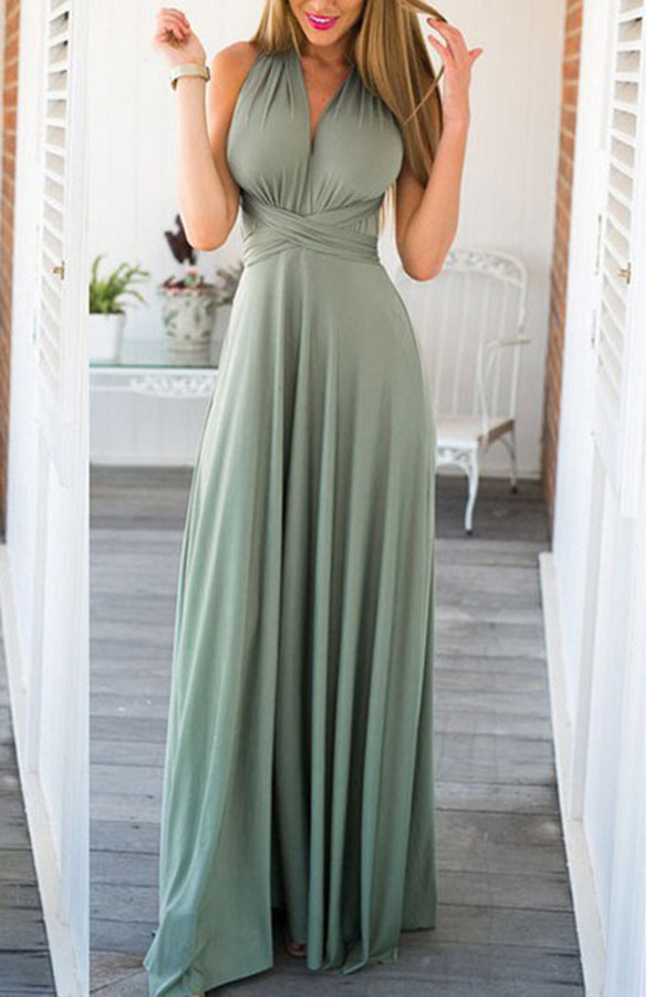 Multi-wear Backless Bandage Dress Maxi Dress