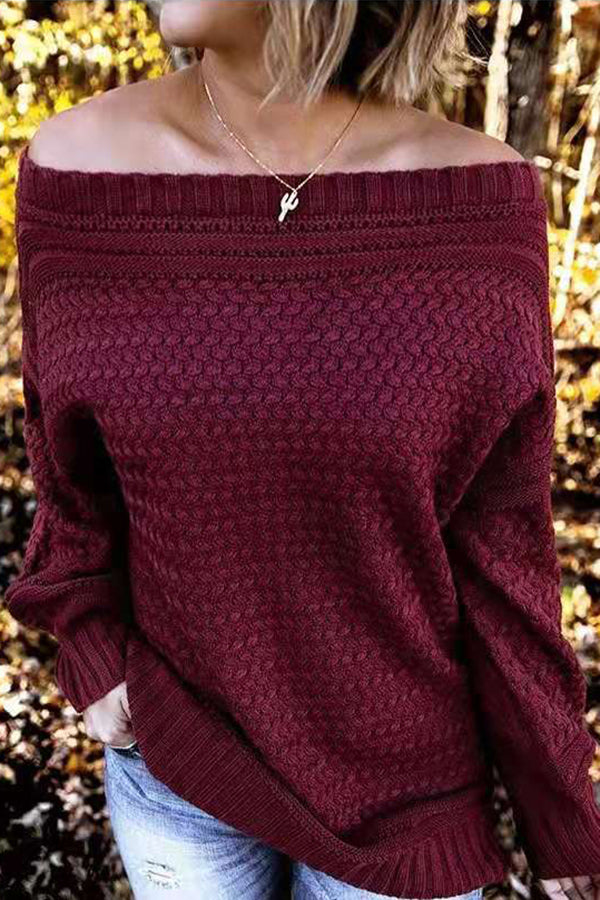 One Shoulder Long Sleeve Sweater